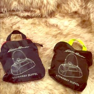 Two Eddie Bauer Stowaway Duffels